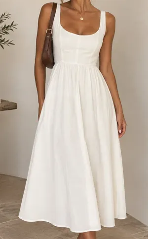 WeWoreWhat Corset Midi Dress Whisper White Sleeveless Size Small NWT thumbnail 1