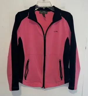 Lauren Ralph Lauren Pink and Black Athletic Jacket Zip Up 071426 thumbnail 1