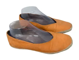 Eileen Fisher Tour Nubuck Espadrille Ballet Flat Orange Leather Womens 7.5‎ thumbnail 1