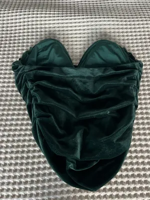 Dark Green Velvet Bandeau Top - Women Accessories thumbnail 2