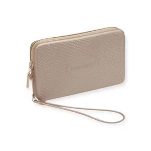 new Havaianas 𖣴 Water Resistant Wristlet Mini Bag 𖣴 Rose Gold 𖣴 Clutch Makeup 𖣴 thumbnail 3