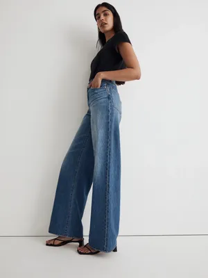 Madewell Superwide Leg Jeans High Rise Blue Denim Size 28 thumbnail 3