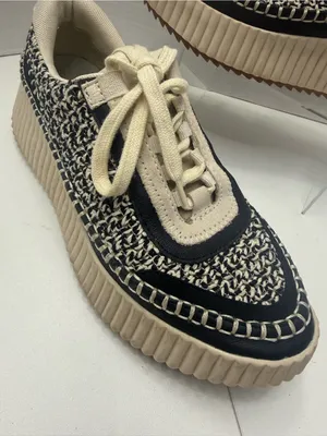 Dolce Vita Dolen Platform Sneakers in Black and White Woven Fabric size 9 thumbnail 12