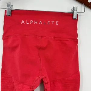 Alphalete Revival R6 Leggings Coral Red Size Small Work Out Gym Athletic pull on thumbnail 6