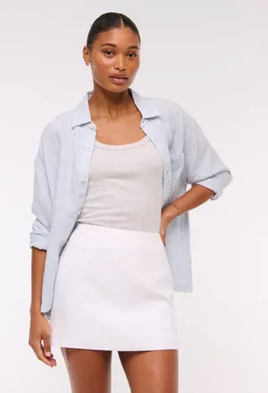 Abercrombie & Fitch white linen skirt thumbnail 1