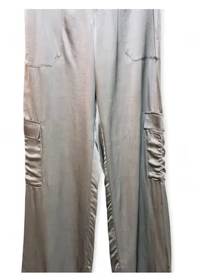 Young Fabulous & Broke (YFB) Women’s Satin Gray Cargo Pants Size Small thumbnail 7