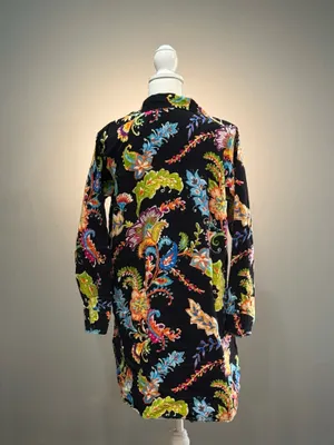 Black Multicolor Ralph Lauren Floral Nightshirt Size S EUC thumbnail 2