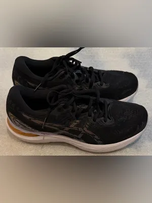 Oasis Women's Black Athletic Sneakers with Gold Accents thumbnail 2