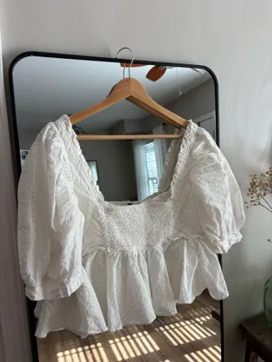 Free People White Babydoll Top thumbnail 4