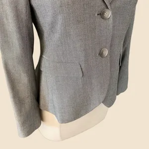 Theory Wool Fitted Blazer In Grey thumbnail 5