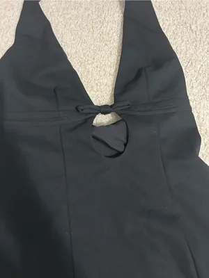 Missguided Black Halter Mini Dress with Front Keyhole thumbnail 2