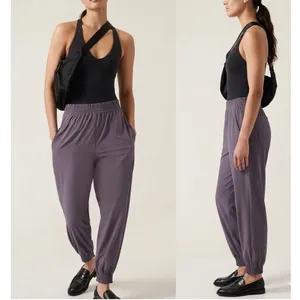 Athleta Savannah Jogger Pants‎ Dusk Violet Paperbag Waist FeatherweightStretch 2 thumbnail 2