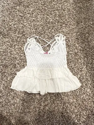 Francesca's white lace going out top thumbnail 4