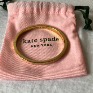 : Pink “Spot the Spade” Hinge/Clasp Bangle Bracelet- Gold tone thumbnail 15
