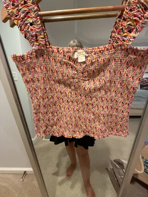 Anthropologie Maeve Smocked Ruffle-Strap Tank Top thumbnail 3