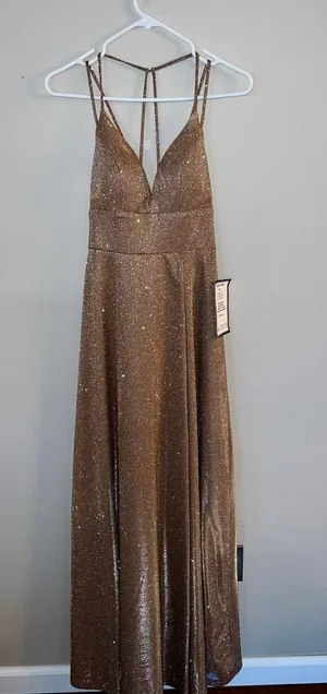 Nude Glitter Formal Dress️ Gold Size 4 thumbnail 2