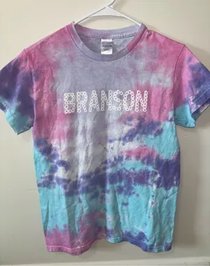 Tie-Dye Short Sleeve Tee - Pink, Purple & Blue thumbnail 1
