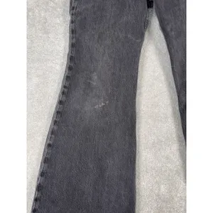 Levis‎ Premium 70s High Flare Jean Women 27x30 Black Washed Denim Big E ** thumbnail 2