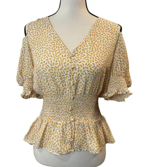 Sienna Sky Women’s Floral Cold Shoulder Top Size M thumbnail 1