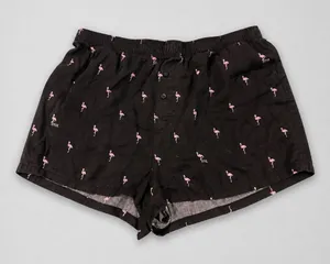 PINK Victoria's Secret Black Shorts with Pink Flamingo Print thumbnail 1