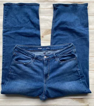 Old Navy WOW high rise wide leg dark wash denim jeans Classic timeless fall 14 thumbnail 1