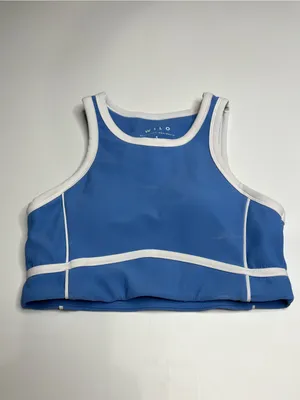 Wilo Blue Crop Top with White Trim size small thumbnail 4