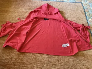 Donna Karan Active Pink Zip Hoodie Bell Sleeves Drawstring Cuffs Women’s M thumbnail 6
