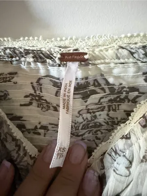 Free People Cream Floral Smocked Bodysuit Tank thumbnail 3