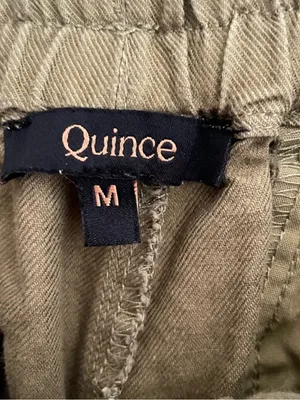 Quince Organic Cotton Linen Twill Straight Leg Pant Army Green Crop Medium thumbnail 6