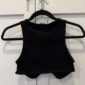 Zara Black Ribbed Tank Top thumbnail 2