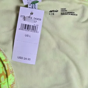 Aerie String Cheeky Swim Bottoms Neon Floral Print Tie Side‎ Bikini Size L thumbnail 5