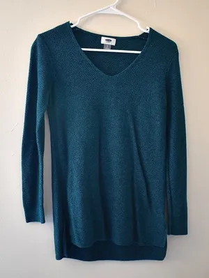 3/ $25 S-‎ Old Navy Turquoise Sweater w/ V-Neck, Comfortable, Knit, Spring, Fall thumbnail 1