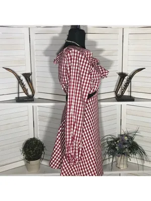 Lovers and Friends Gingham Red One Shoulder Mini Dress M thumbnail 6