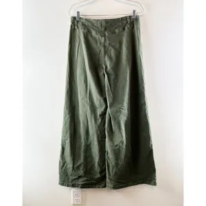 Free People Libre Cotton Blend High Waisted Wide-Leg Jeans Thyme Green 32 / 14 thumbnail 6