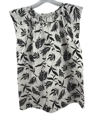 LOFT Women's Sleeveless Floral Eyelet Tank Top White Size S‎ Casual thumbnail 1