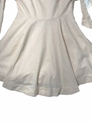 Mable Tan Beige Linen Blend A-line Mini Dress Womans S thumbnail 4