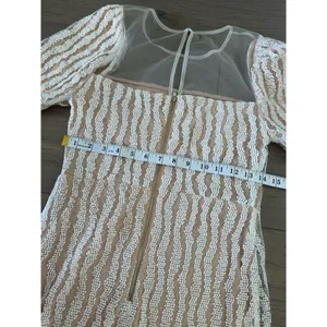 Lulus White Embroidered Mesh Mini Dress Short Sleeve thumbnail 5
