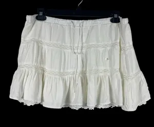 Aeropostale White Lace Tiered Mini Skort XL Boho Prairie Cottagecore Pull On NWT thumbnail 1