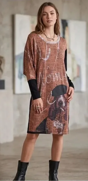 Volt design wear size 3 tall(10) Art to wear knit dress. thumbnail 1