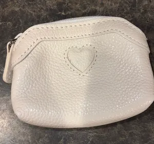 Brighton White Pebbled Leather Heart Coin Purse thumbnail 1
