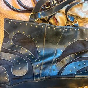 Elegant Black Studded Tote Bag thumbnail 4