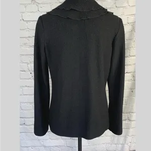 Pendleton Black Wool Jacket Women’s Button Front Ruffle Collar Classic Size Med thumbnail 10