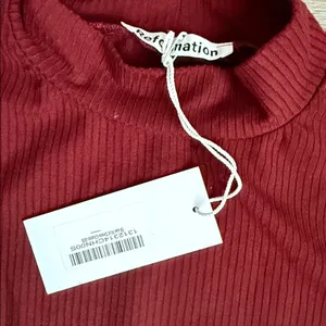 NEW REFORMATION Skylar Knit Mini Dress - Chianti Small thumbnail 7