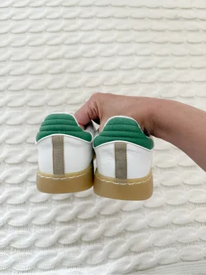 MIA White and Green Sneakers with Gum Sole thumbnail 3