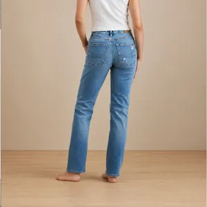 American Eagle Curvy Straight Jeans Ripped High Rise Straight Leg Jeans Size 2 thumbnail 2