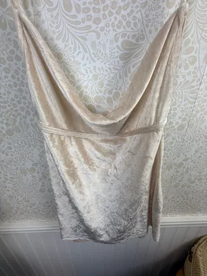 Free People Intimately Champagne All Night Velvet Tunic Tank - Size - Large thumbnail 3