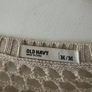 Old Navy Open Knit Crochet‎ Cream Pullover Sweater 100% Cotton thumbnail 4
