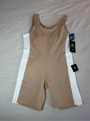 Body Glove‎ Nude and White Colorblock Performance Romper thumbnail 3