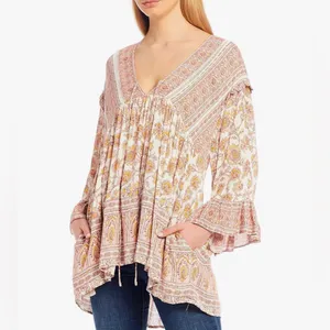 Free People Moonlight Dance Tunic NWT Boho Floral Festival Peasant Top S thumbnail 10