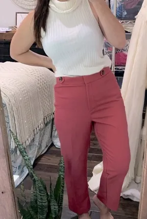 Ann Taylor size 8 coral trousers slacks thumbnail 1